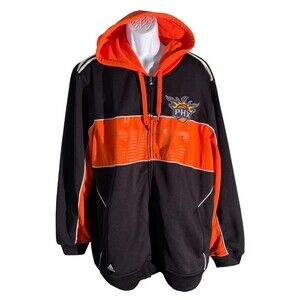 ADIDAS Phoenix SUNS Long Sleeve Full Zip Orange Black Hoodie Sweatshirt 2XL
